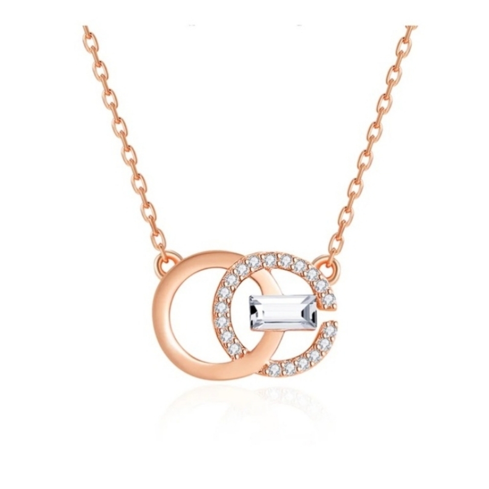 Nic & Syd Madison Pendant Rose Gold Necklace with Swarovski Crystals
